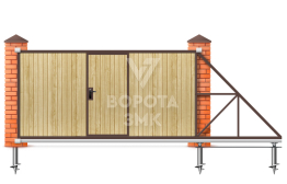 Откатные ворота 2200×3000 без электропривода ЗМК-7520