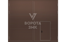 Ворота противопожарные с калиткой EI-60 4500×2000 ЗМК-4826