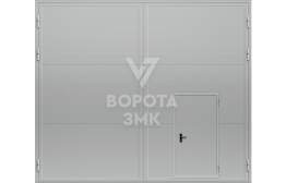 Противопожарные ворота EI-60 3000×2000 с калиткой ЗМК-4819
