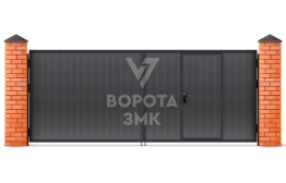 Распашные ворота из профнастила 3000×2000 ЗМК-5209